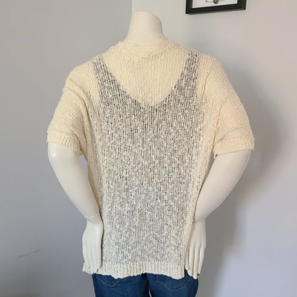 Anthropologie Sun & Shadow - Short Sleeve Weave Cardigan - Picture 3 of 8